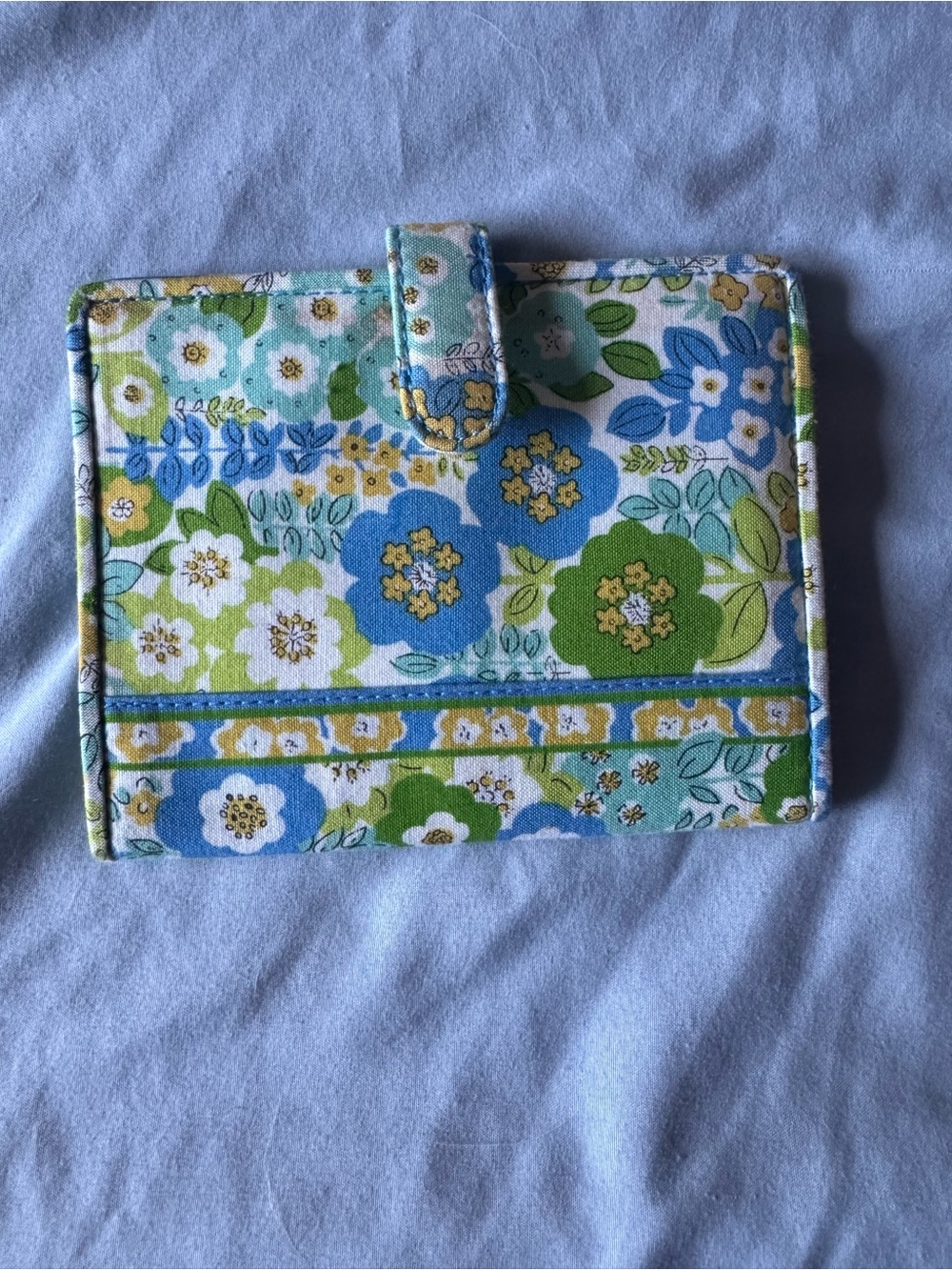 Vera Bradley Floral Fabric Bifold Wallet - Blue & Green